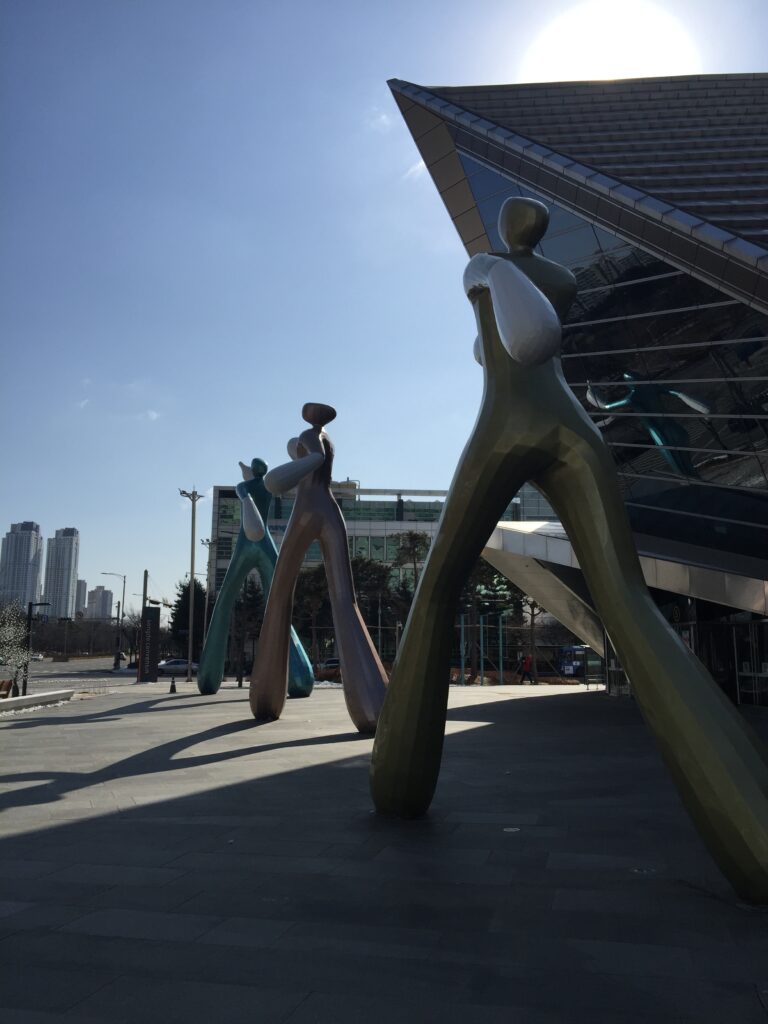 One of the many statues