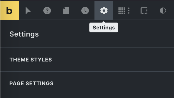 Settings topbar le