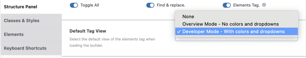 Default Tag View