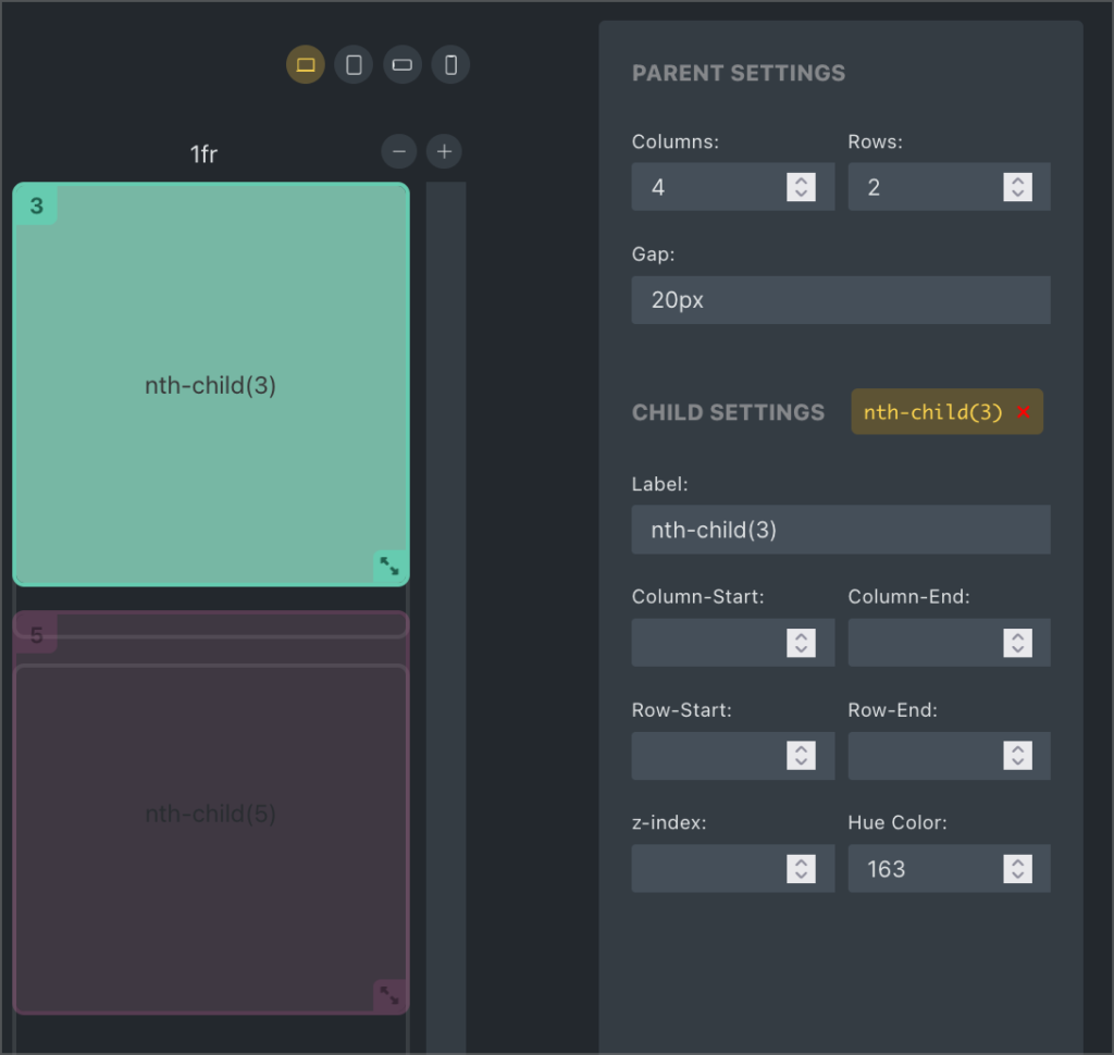 settings single block element