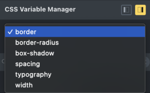 variables dropdown